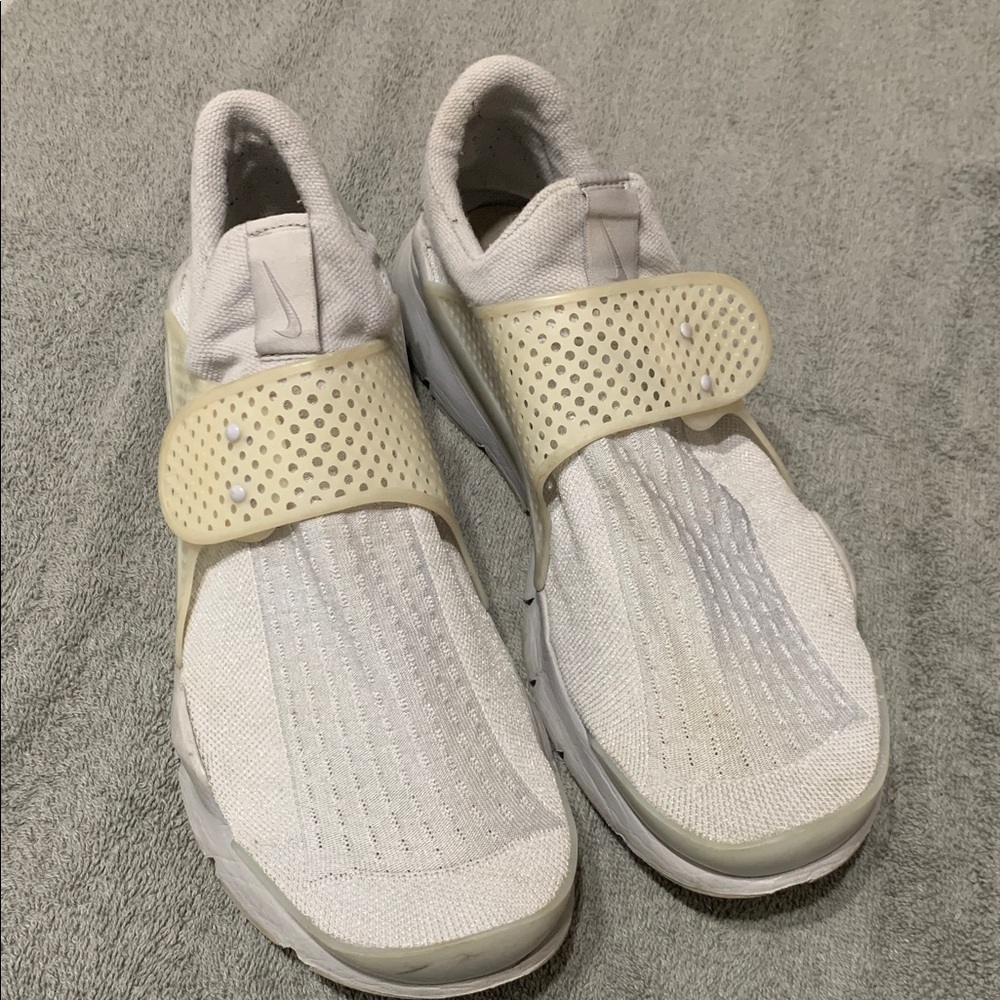 Nike White and Tan Slip-On Shoes